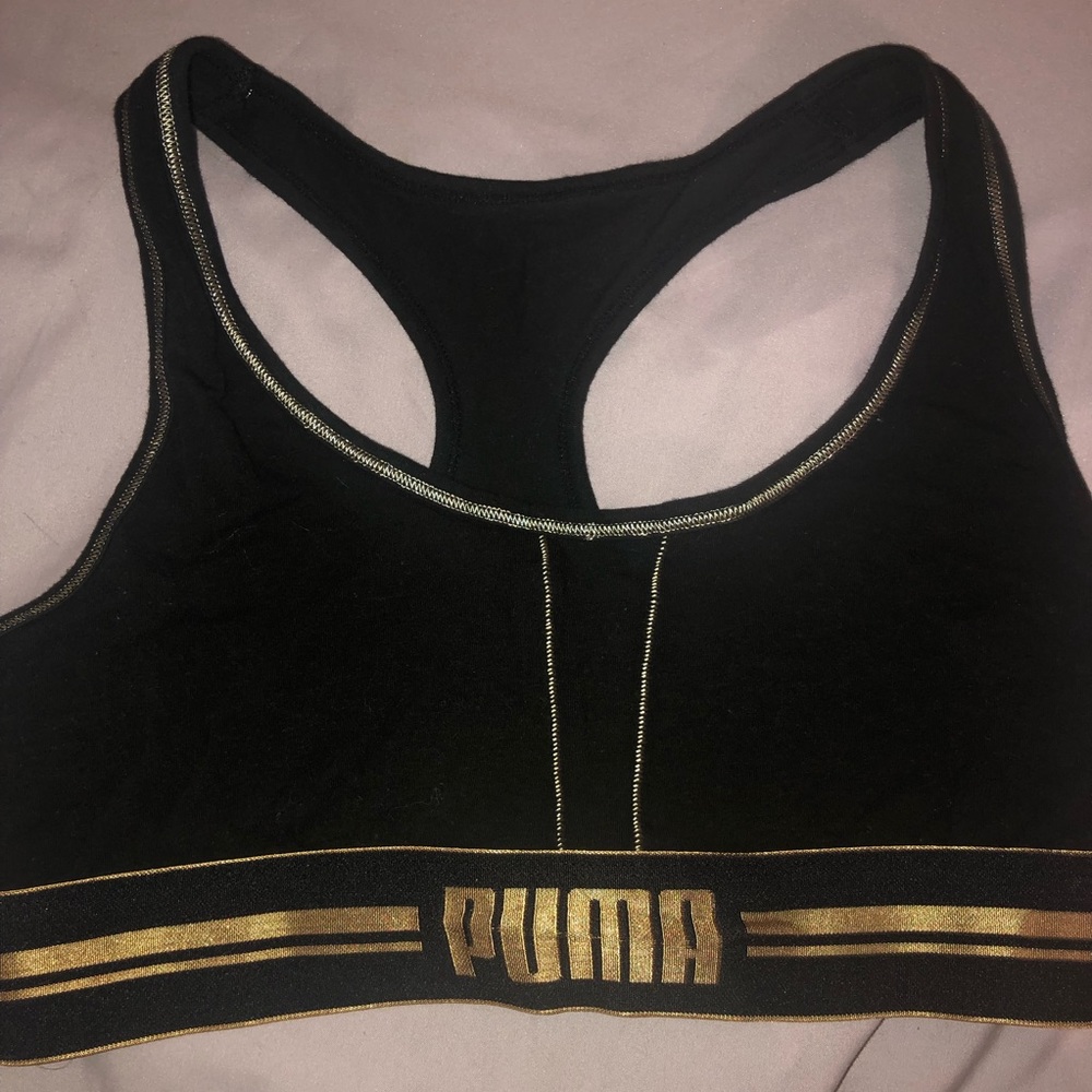 Black & Gold Puma Sports Bra